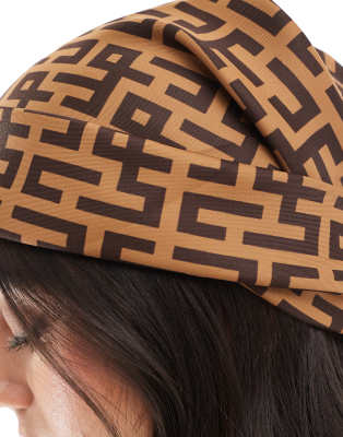 Asos Design Medium Headscarf In Multi