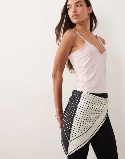 ASOS DESIGN - Medium hoofddoek met stippenprint in zwart-wit - view 1