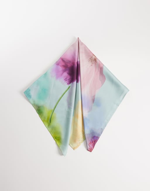 ASOS DESIGN - Medium hoofddoek met uitvergrote bloemenprint, 4 van 4