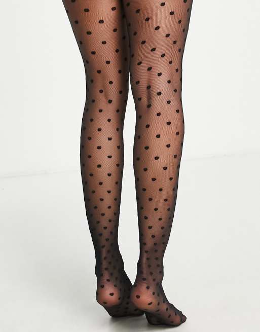 Black Polka Dot Tights with White Dress Shirt Outfits (2 ideas