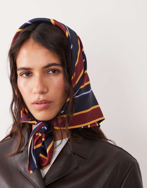 ASOS DESIGN medium scarf in stripe vertical print, 2 of 3