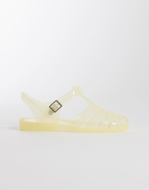 ASOS DESIGN - Medley - Sandali bassi stile pescatore color limone in gomma, 1 di 4