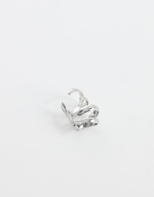 ASOS DESIGN - Meerlaagse oorcuff in zilver, 4 van 4