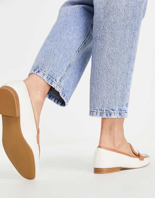 ASOS DESIGN - Megan - Vævede, flade loafers i naturfarve/gyldenbrun, 2 af 4