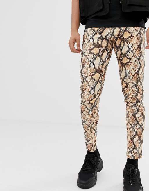 ASOS DESIGN meggings in snake print