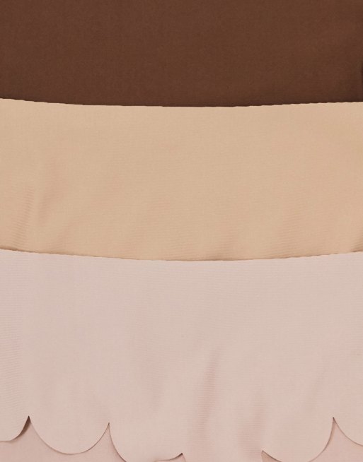 ASOS DESIGN – Mehrfarbiger Tanga aus Mikrofaser mit Bogenkante im 3er-Pack, 3 von 4