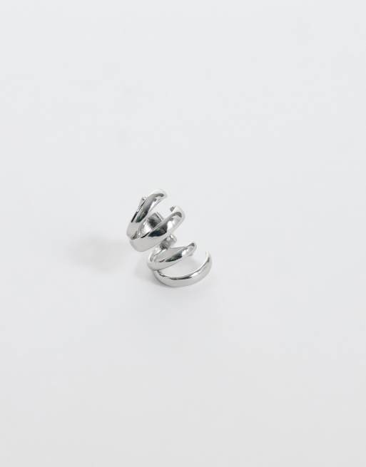 ASOS DESIGN – Mehrreihiger Earcuff in Silberoptik, 3 von 4