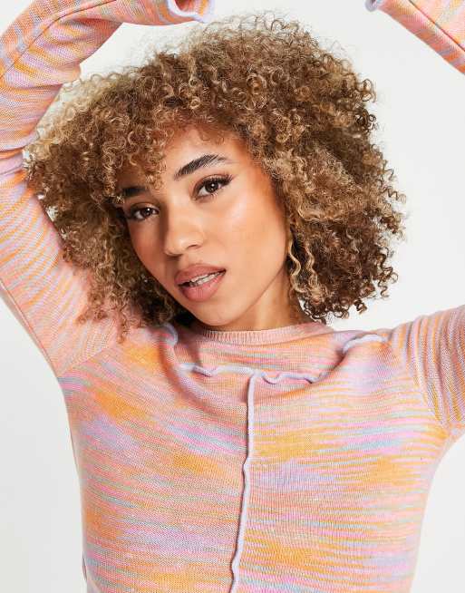 ASOS DESIGN – Melerad tröja med kontrasterande sömmar, 2 av 4