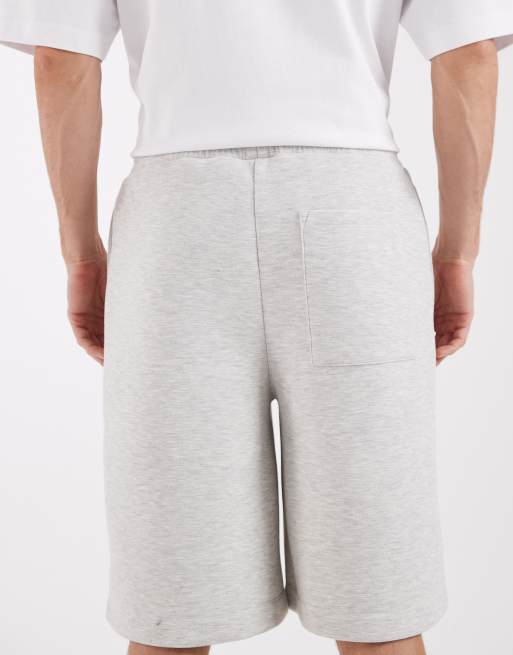 ASOS DESIGN - Meleret isgrå løstsiddende jorts i kraftigt, scuba-lignende stof, 5 af 5