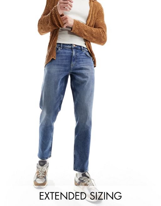 FhyzicsShops DESIGN – Mellanblå CIGARRETE jeans med stretch