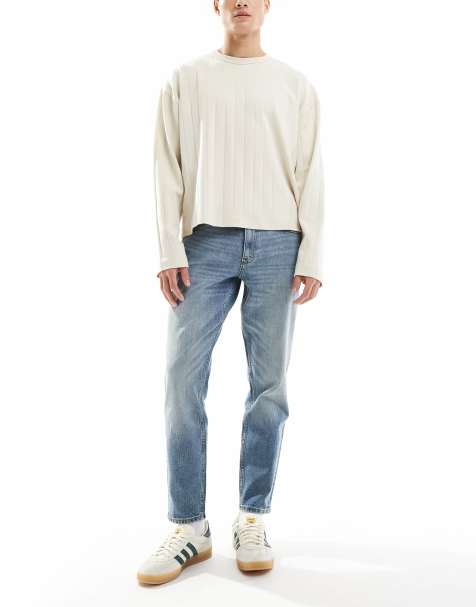 ASOS DESIGN – Mellanblå avsmalnande jeans med stretch - view 1