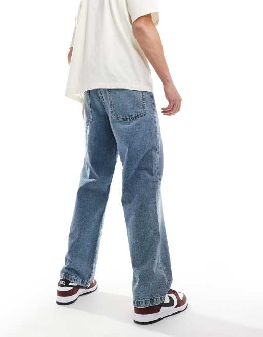 ASOS DESIGN – Mellanblå baggy jeans med bred fåll, 3 av 5