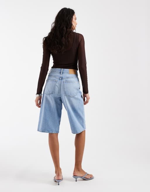 ASOS DESIGN – Mellanblå, baggy shorts i bermudastil, 2 av 5