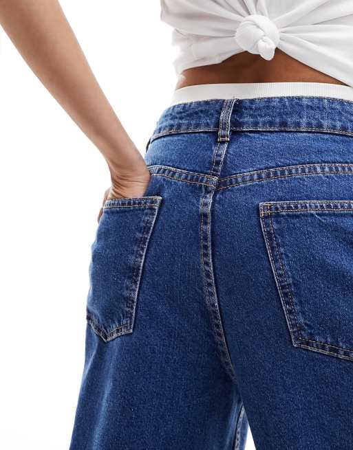 ASOS DESIGN – Mellanblå dad jeans med vida ben, 2 av 5