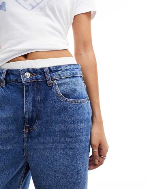 ASOS DESIGN – Mellanblå dad jeans med vida ben, 4 av 5