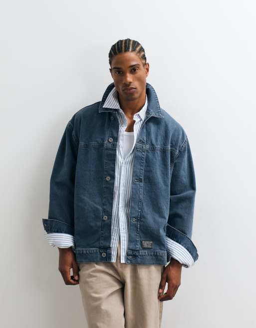 ASOS DESIGN – Mellanblått, tvättat set, 2 av 3