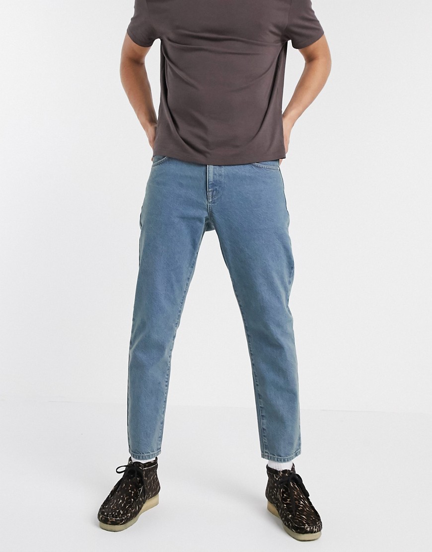 ASOS DESIGN – Mellanblå klassiska jeans utan stretch
