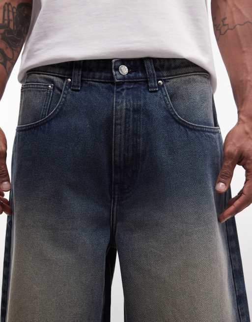 ASOS DESIGN – Mellanblå, tonade och tvättade jeansshorts med ledig passform , 4 av 5
