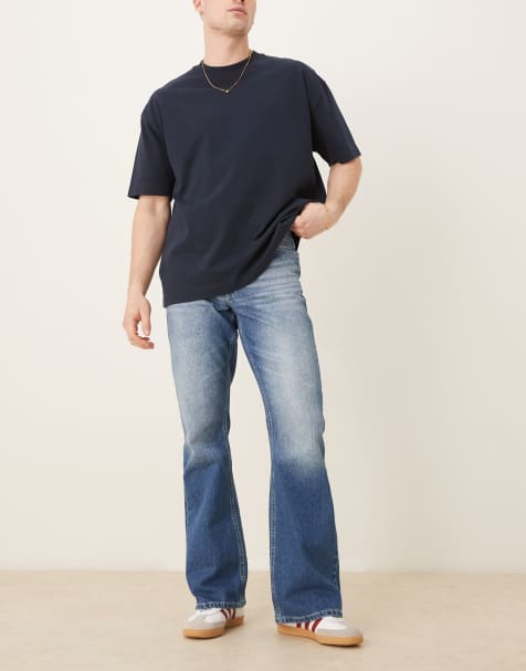 ASOS DESIGN – Mellanblå utsvängda jeans i vintagestil - view 1