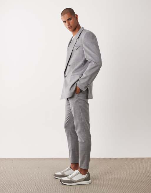 ASOS DESIGN – Mellangrå avsmalnande kostymbyxor, 3 av 5