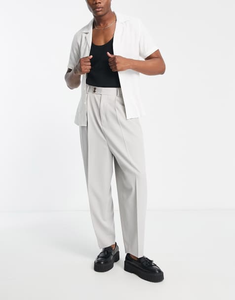 ASOS DESIGN – Mellangrå finbyxor med ballongben - view 1