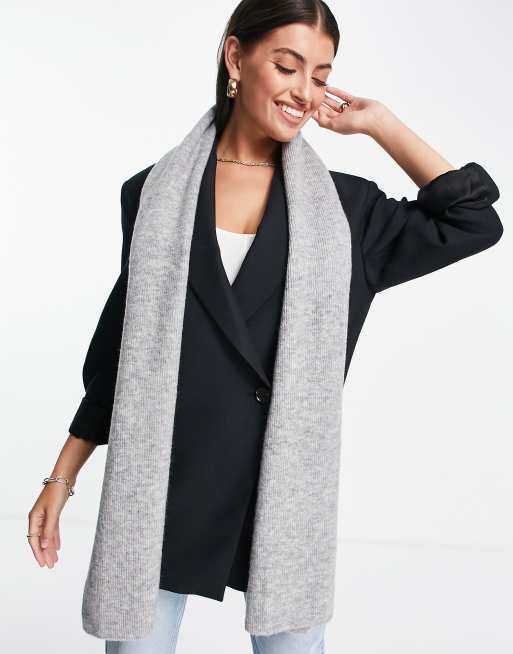 ASOS DESIGN – Mellangrå, ribbstickad halsduk, 3 av 4