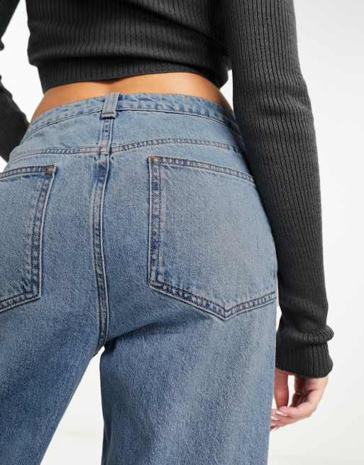 ASOS DESIGN - Mellemblå dad-jeans med vide ben, 3 af 5