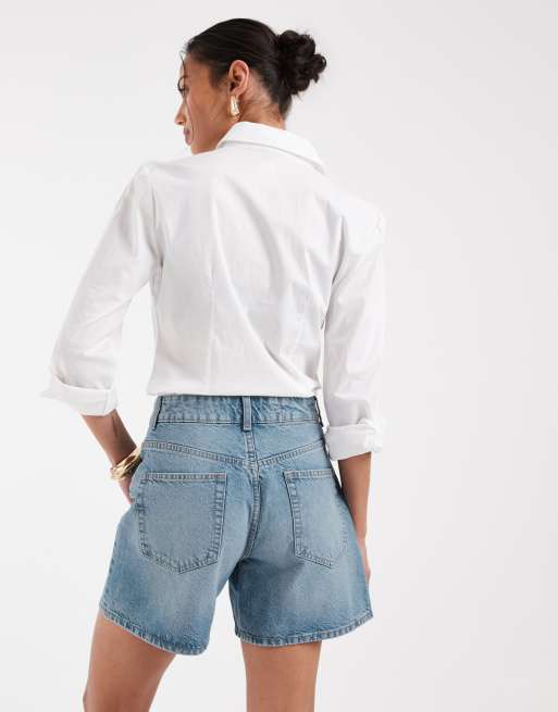 ASOS DESIGN - Mellemblå dad-shorts i denim, 3 af 5