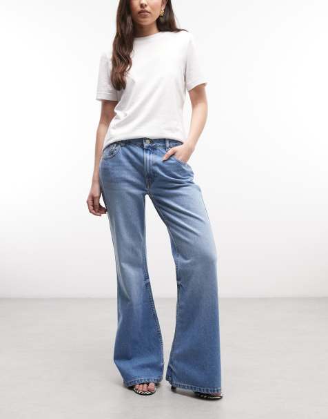 ASOS DESIGN - Mellemblå forvaskede og afslappede jeans med svaj - view 1