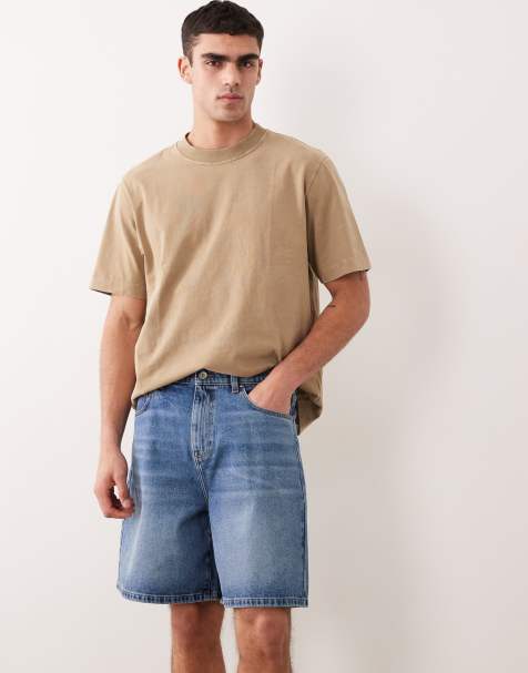ASOS DESIGN - Mellemblå forvaskede og mellemlange jorts i denim - view 1