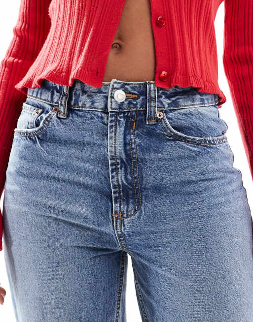 ASOS DESIGN - Mellemblå højtaljede mom-jeans med afslappet pasform, 5 af 5