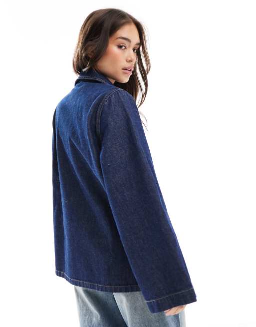 ASOS DESIGN - Mellemblå jakke i denim med forskellige lommer, 4 af 4