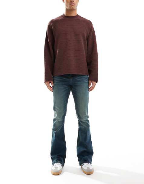 ASOS DESIGN - Mellemblå jeans med svaj, stretch og grønt skær - view 1