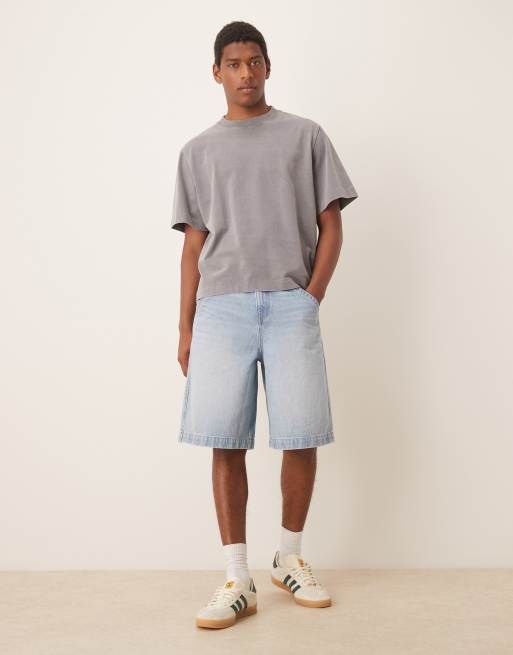 ASOS DESIGN - Mellemblå jorts med broderier på baglommerne i denim, 2 af 5
