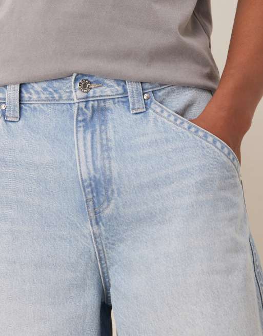 ASOS DESIGN - Mellemblå jorts med broderier på baglommerne i denim, 5 af 5