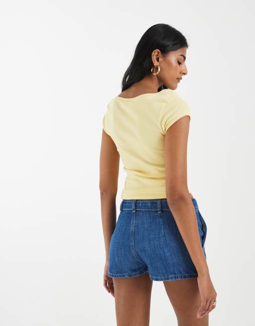 ASOS DESIGN - Mellemblå mikroshorts i denim, 5 af 5