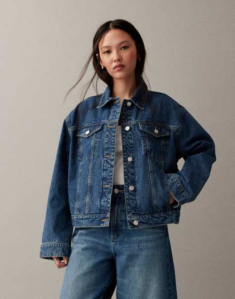 ASOS DESIGN - Mellemblå oversized 90'er denimjakke - view 1