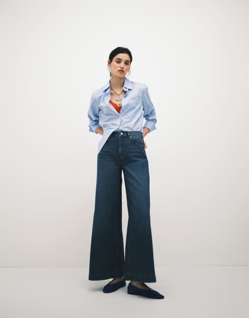 ASOS DESIGN - Mellemblå palazzo-jeans med vide ben, 5 af 5