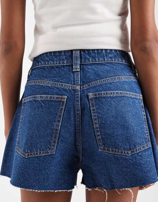 ASOS DESIGN - Mellemblå superkorte denimshorts med A-form, 3 af 5
