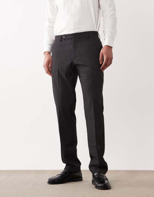ASOS DESIGN  - mellemgrå habitbukser i smal pasform , 2 af 5