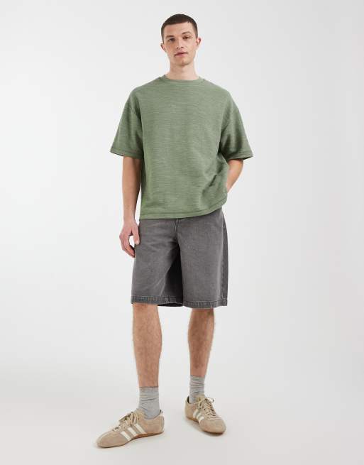 ASOS DESIGN - Mellemgrøn tekstureret oversized firkantet T-shirt, 2 af 5