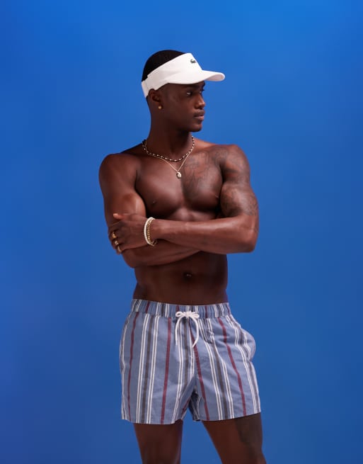 ASOS DESIGN - Mellemlange badeshorts i blå syrevask