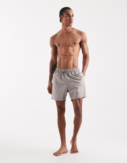 ASOS DESIGN - Mellemlange badeshorts i grå, 2 af 5