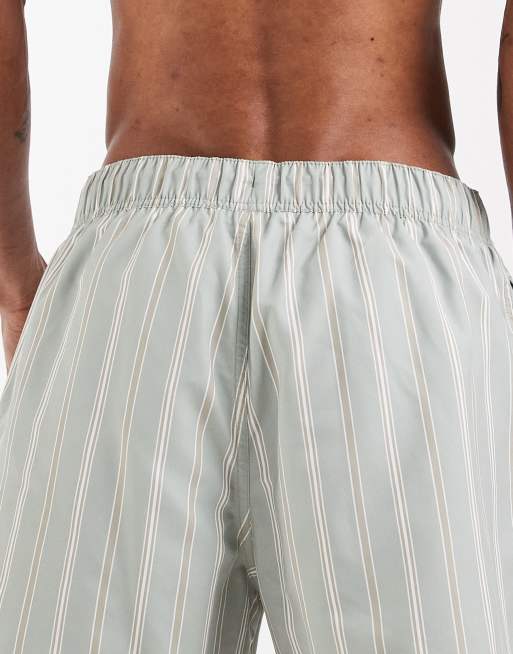 ASOS DESIGN - Mellemlange badeshorts med salviegrønne striber, 5 af 5