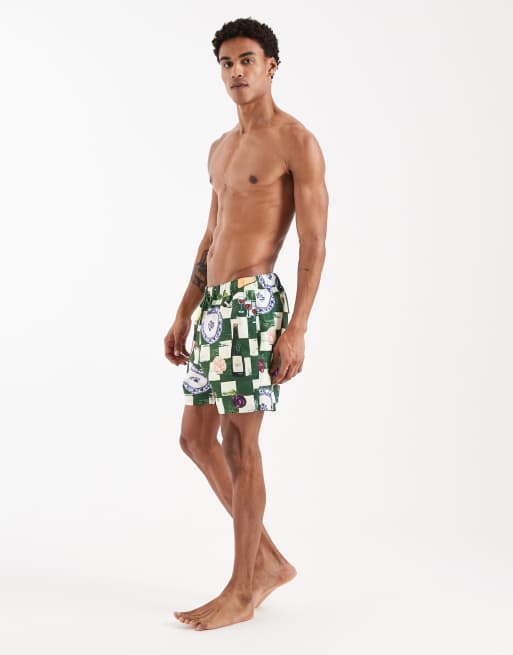 ASOS DESIGN - Mellemlange badeshorts med tegl- og frugtprint, 3 af 5