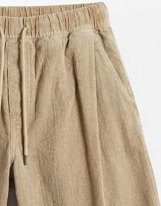ASOS DESIGN - Mellemlange beige jorts med tekstur - Del af sæt, 8 af 12