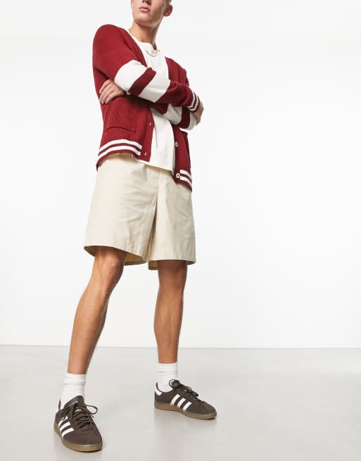 ASOS DESIGN - Mellemlange chinoshorts med vidde i beige 
