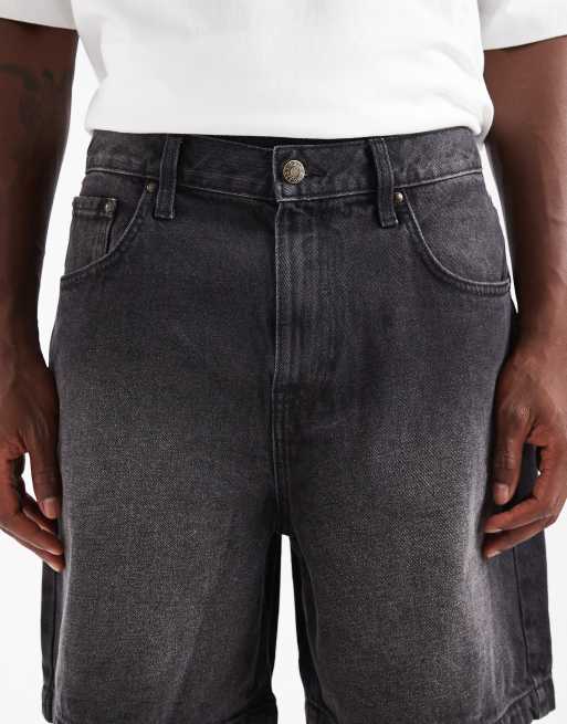 ASOS DESIGN - Mellemlange denim-jorts i forvasket sort, 2 af 5