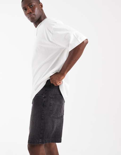 ASOS DESIGN - Mellemlange denim-jorts i forvasket sort, 4 af 5