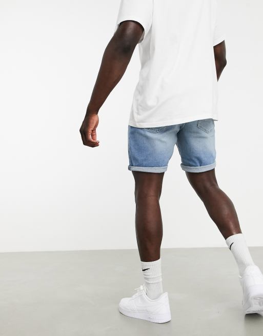 ASOS DESIGN - Mellemlange denimshorts med vidde i blå mellemvask, 2 af 4